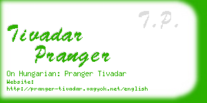 tivadar pranger business card